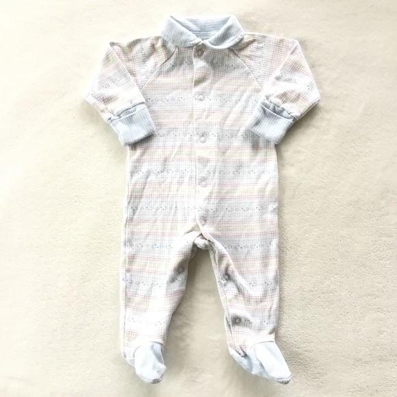 4/25$ 🦋 moon and stars footed onesie - Picture 2 of 4